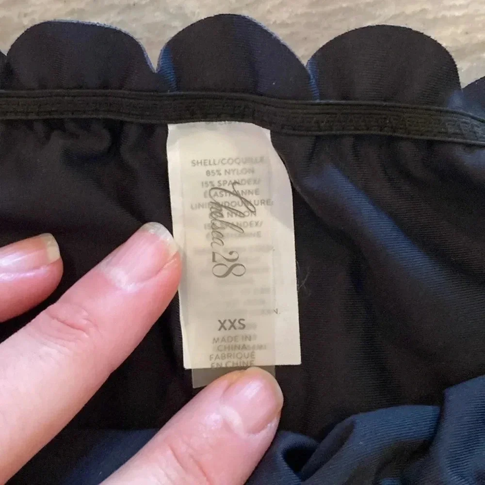 Chelsea28 black scalloped trim bikini bottom size XXS - Picture 5 of 9